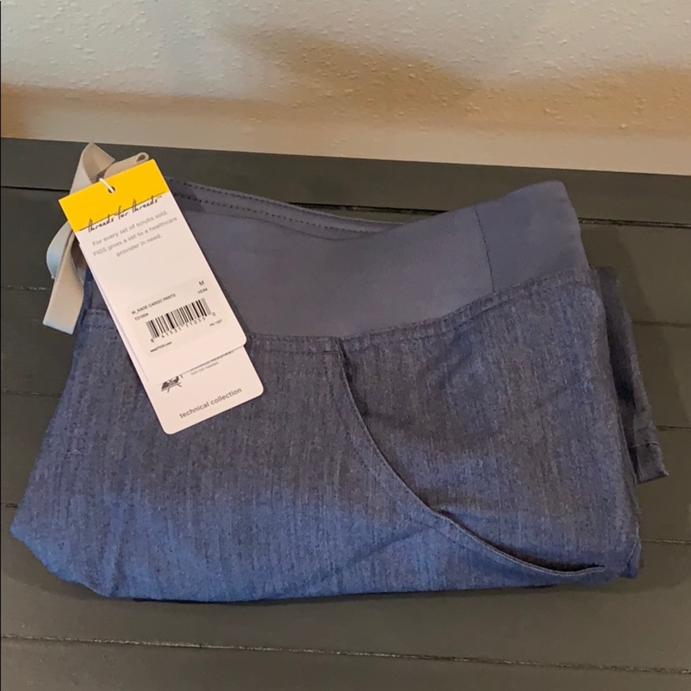 Figs Kade Cargo Scrub Pant Medium Heather Denim